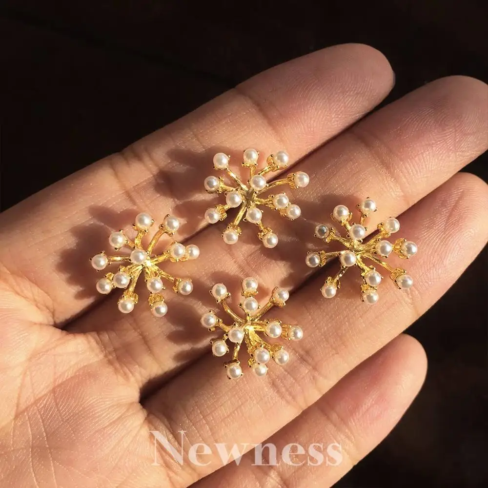 Женские серьги с искусственным жемчугом и листьями|Серьги-подвески| |