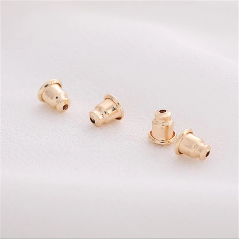 

20pcs/lot gold color plated brass bullet ear plug earrings stopper stud earring back for diy jewelry making findings accessories