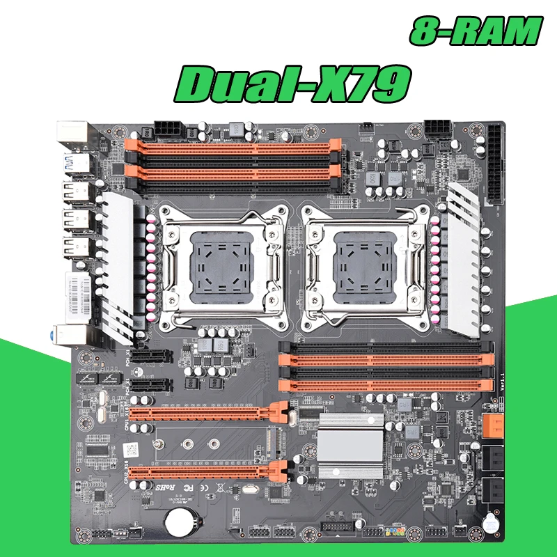 X79 двойной процессор Материнская плата LGA2011 E ATX основная USB3.0 SATA3 PCI 3 0 16X NVME M.2 SSD