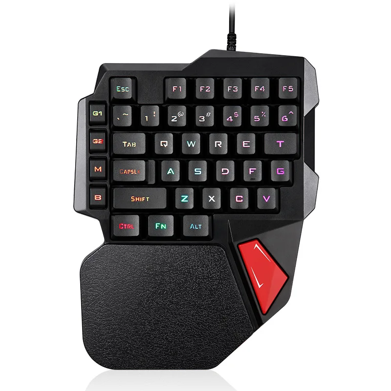 

One-handed RGB Gaming Keyboard Ergonomic Design Portable Mini Gaming Keypad Mini Gaming Keypad For PUBG gun PC Laptop Mobile Gam