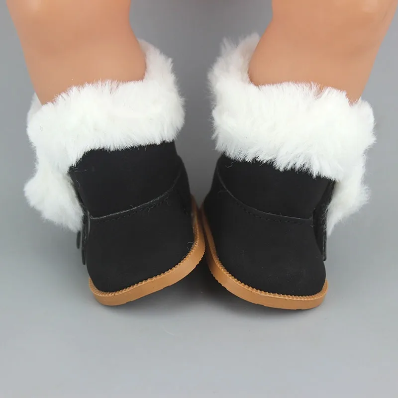 

Cute Pink Felt Boots Reborn Baby Doll Accessories 18-inch Doll Plush Snow Boots Fashion Shoes Doll Customizing Supplies