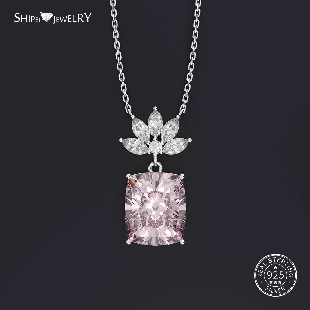 Женское ожерелье из серебра 100% пробы с квадратным сапфиром|Ожерелья| |