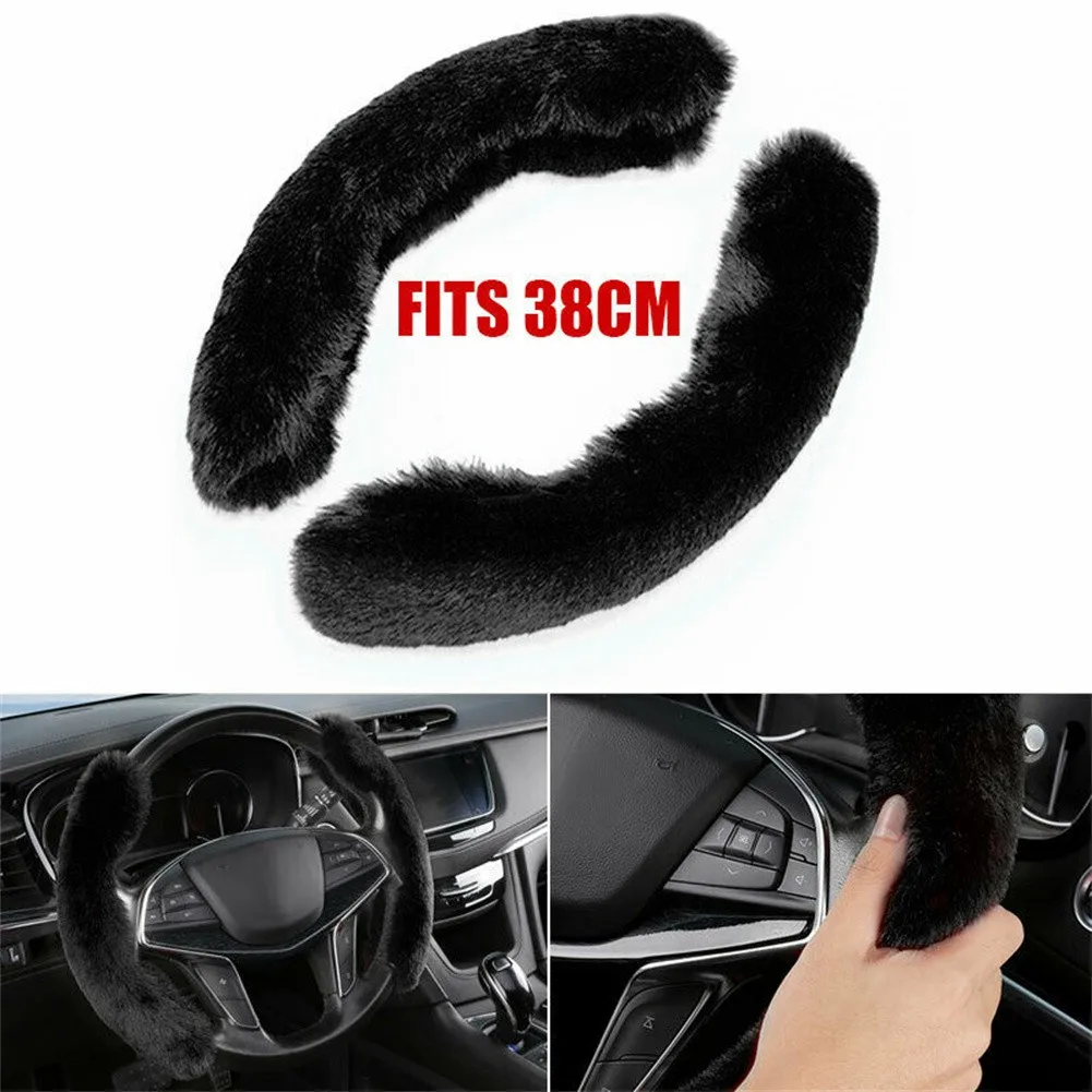 

Universal Car Steering Wheel Cover Fluff Non-Slip Cover Plush Warm Wheel Covers Car Interior Accessories Car-styling 37-38cm