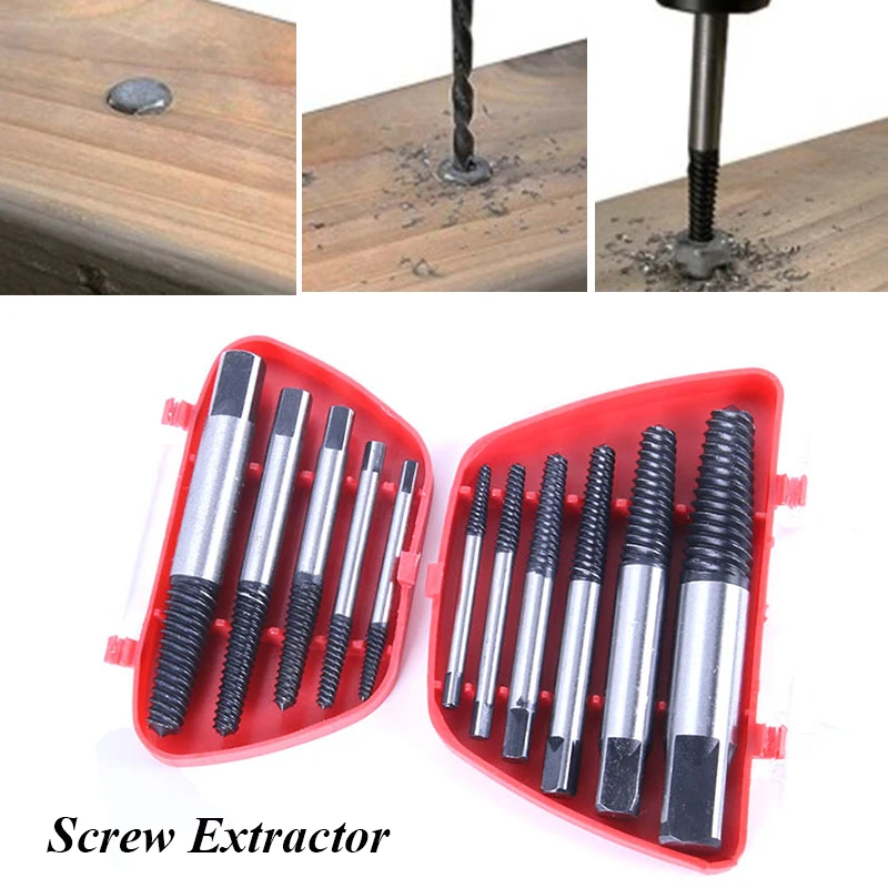 

5Pcs/Set Screw Extractor Set Damaged Screw Removal Tools with Storage Case Screw Extract Tool Bolt Remover Screws Removal Tool