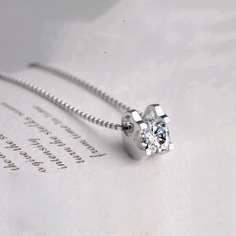 BOEYCJR 925 серебро 0.5ct/1ct/2ct F цвет Moissanite VVS помолвка элегантная Свадебная подвеска, ожерелье для женщин Подарок на годовщину