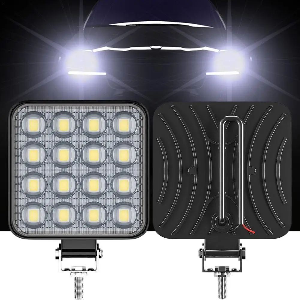 

1 шт. 48 Вт квадратная противотуманная фара s автомобильная лампа Диодная 16 светодиодная передняя фара s SUV грузосветильник фара рабосветильн...