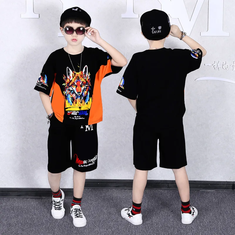 

Children Clothes 2021 Summer Boys Tracksuit Cartoon Cotton T Shirt + Shorts 2Pcs Sets Outfit Kids Clothing Baby Boys Sport Suit
