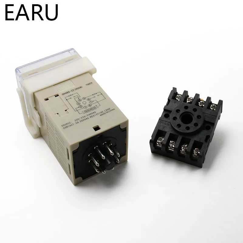 DH48S-2Z DH48S 0.01s-99H99M 110V 220V 12V 24V Digital Programmable Time Relay Switch Timer On Delay 8 Pins SPDT 2 Group Contacts |