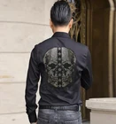 Рубашка мужская с длинным рукавом, брендовая облегающая повседневная одежда, топы, лето-осень 2021