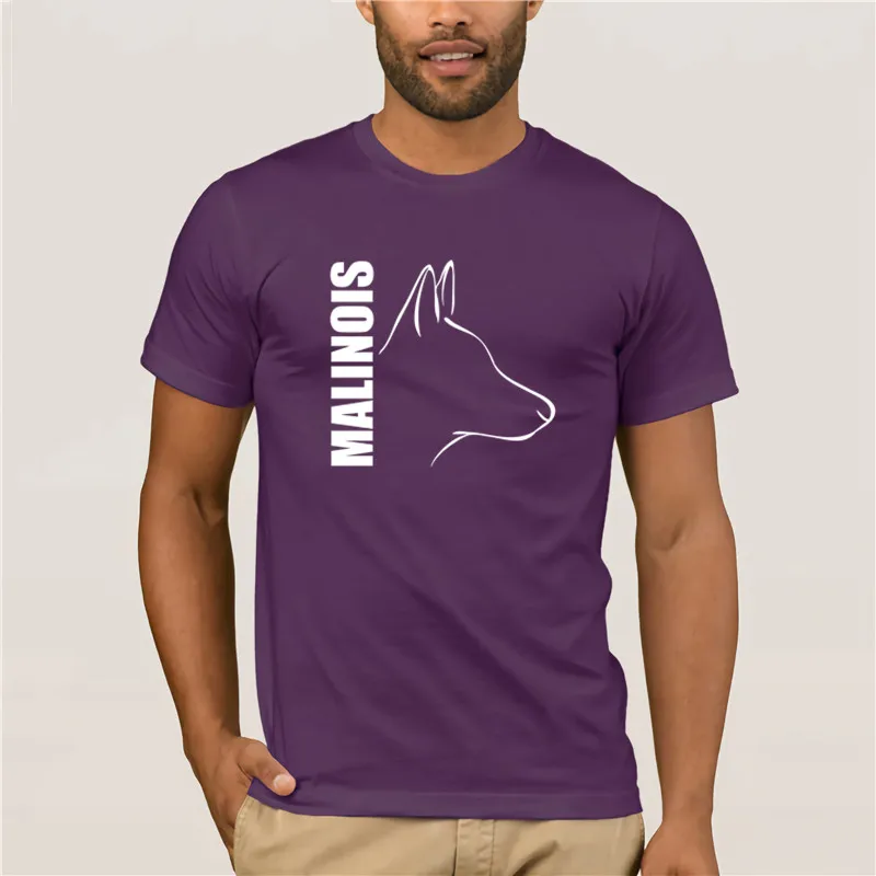 

Trendy Creative Graphic T-shirt Proud Belgian Malinois profile dog TEE men's casual fashion round neck cool man's T-shirt