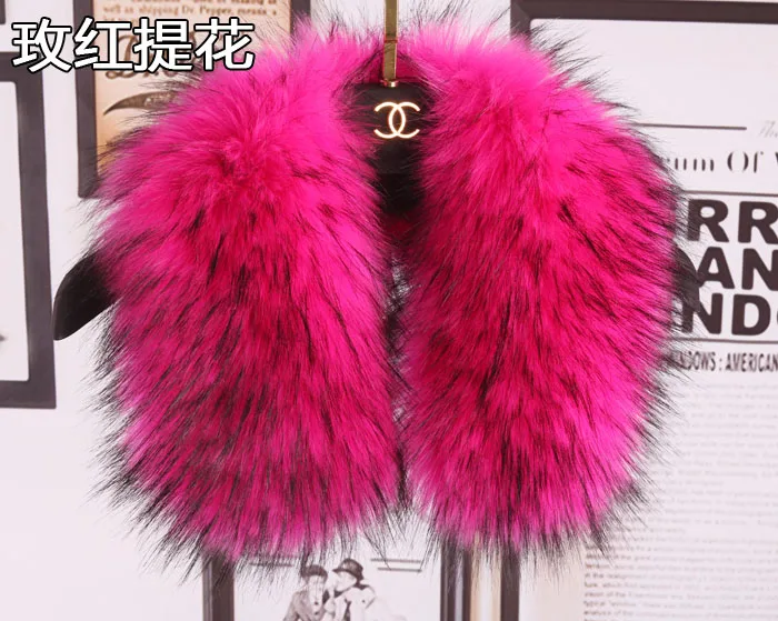 Qearlstar Women Scarf New Faux Fur Collar 55cm Women Children Jackets Coat Hood Fur Decor Shawl Soft Warm Luxury Scarves ZKG15