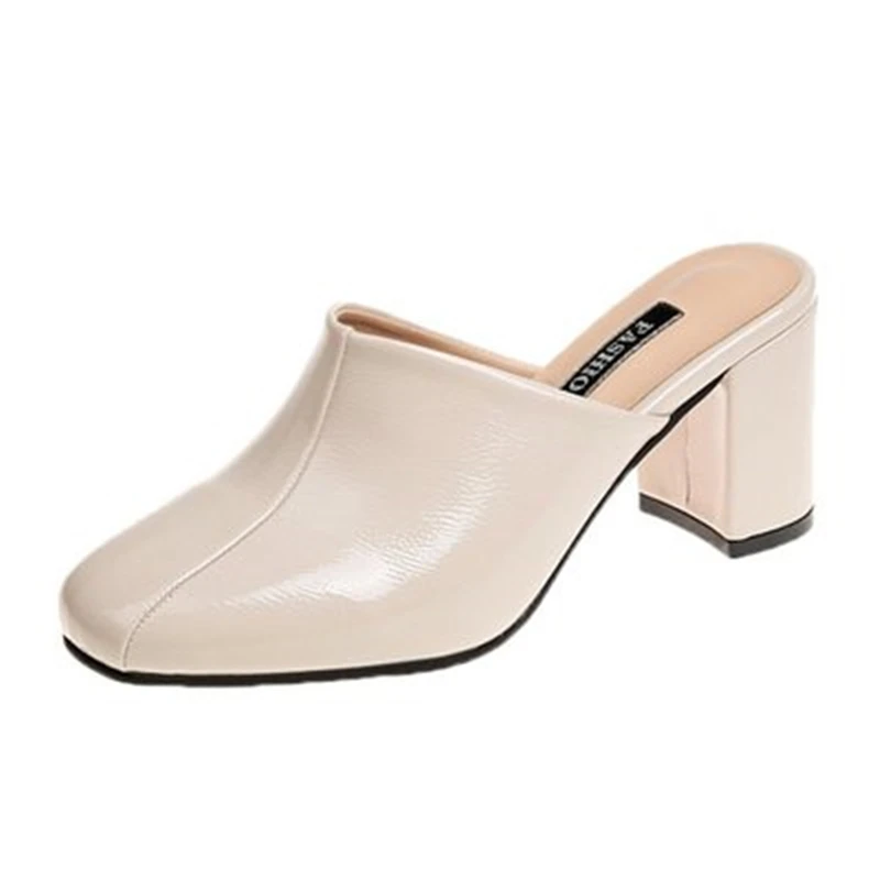 2019 г. новые летние стильные женские уличные тапочки с квадратным носком Модные из