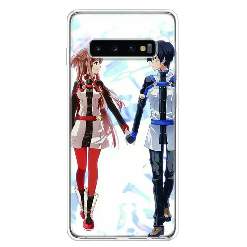 Чехол для телефона Sword Art Online Kirito и Asuna для Samsung Galaxy S23 S10 Plus S20 FE S21 S22 Ultra S10E S8 S9 + S7 Edge S на.