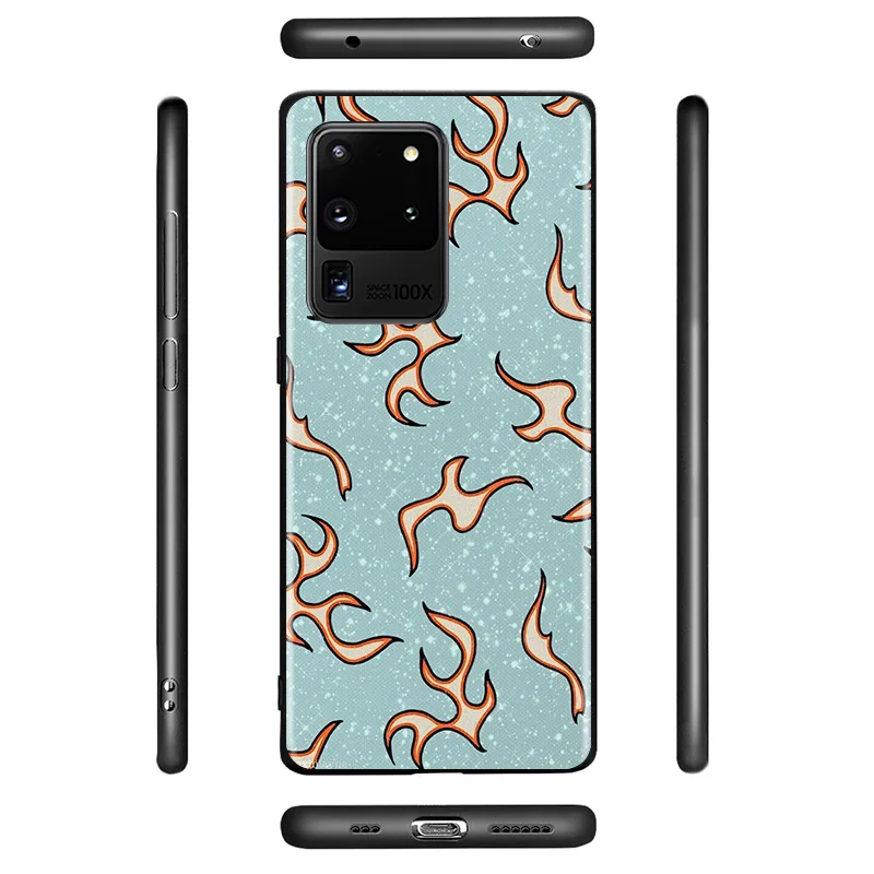 

Fashion Hot Flame Color For Samsung Galaxy A31 A51 A71 A91 A12 A32 A42 A52 A72 A02S A22 A01 Core Black Phone Case