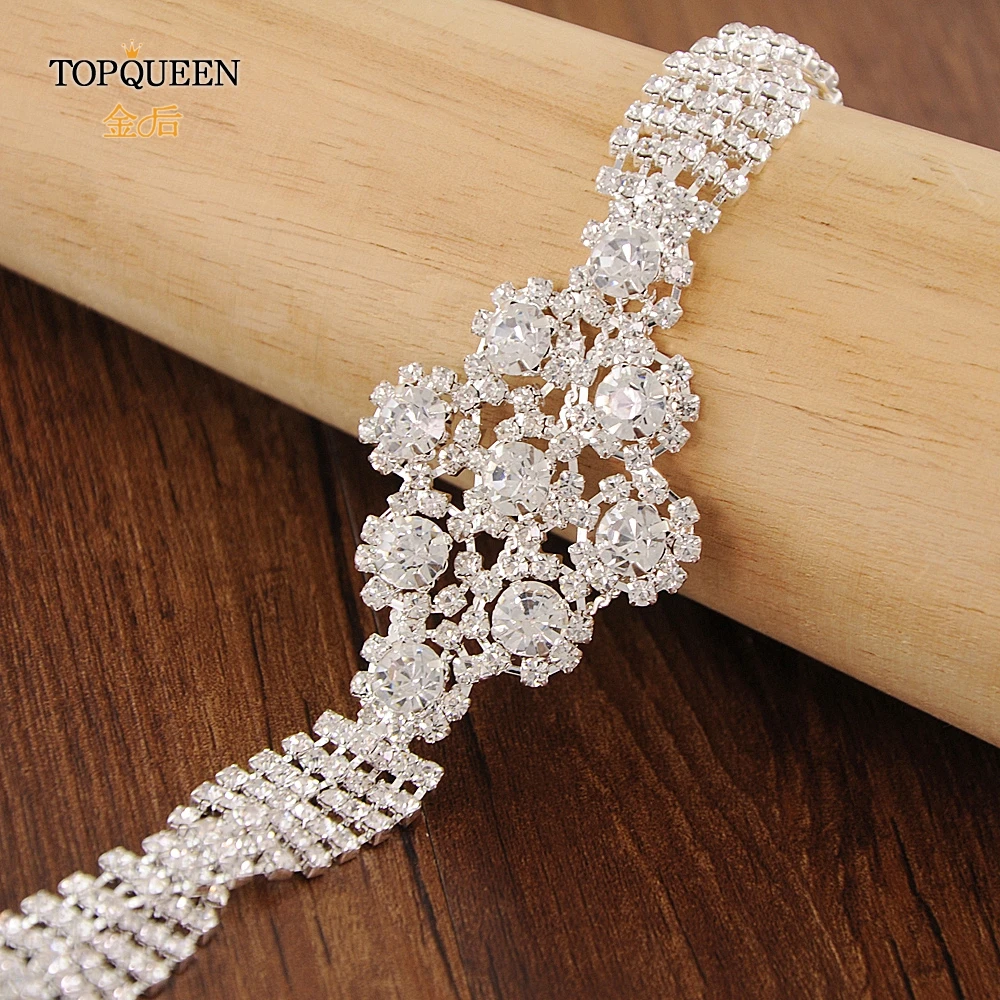 TOPQUEEN S98 серебряный бриллиантовый пояс роскошный Кристальный свадебный пояс свадебное платье драгоценный пояс со стразами и блестками для свадебного платья