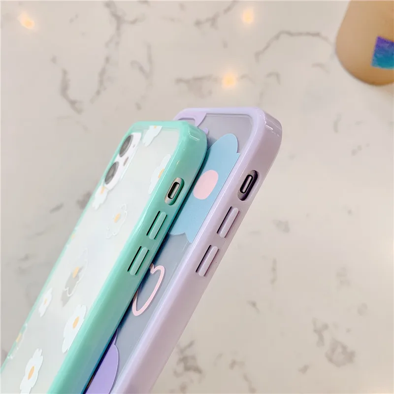 

Fresh egg flowers Phone Case For iPhone 11 11Pro MAX X XS XR Max 7 8 Plus love heart Clear soft TPU Silicon Back Cover Coque