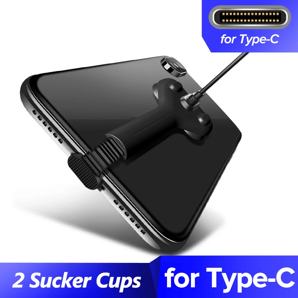 Type C Black 1 м 2 м 2.4A USB кабель для быстрой зарядки type C 180 градусов игровой шнур для samsung S10 S9 S8 мобильный телефон игровой провод для Xiaomi huawei - Цвет: Type C Black