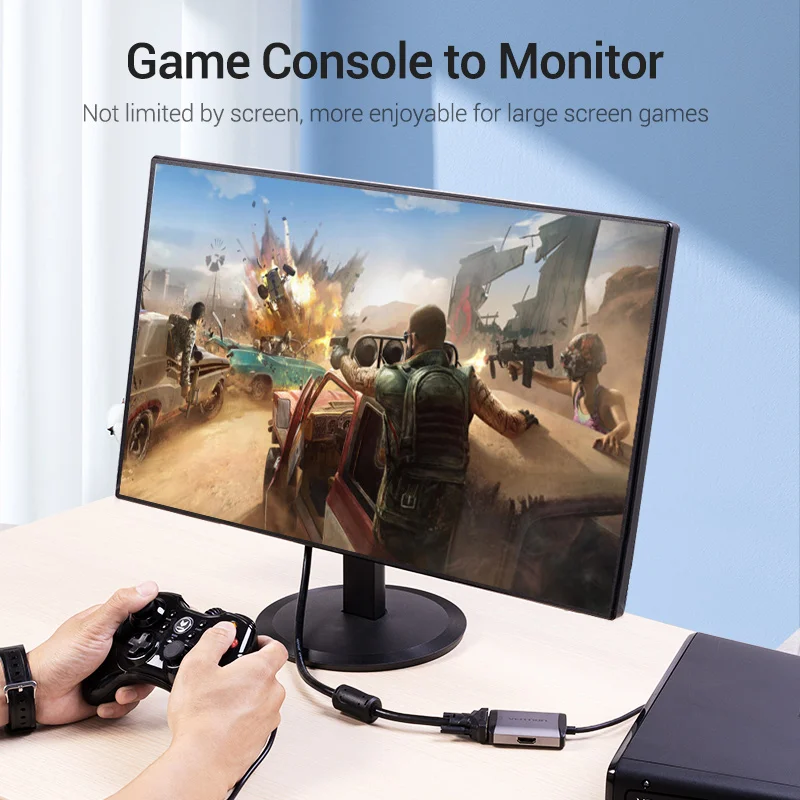 Переходник HDMI/VGA Vention штекер HDMI на VGA HD 1080P аудиокабель конвертер с разъемом 3 5 для