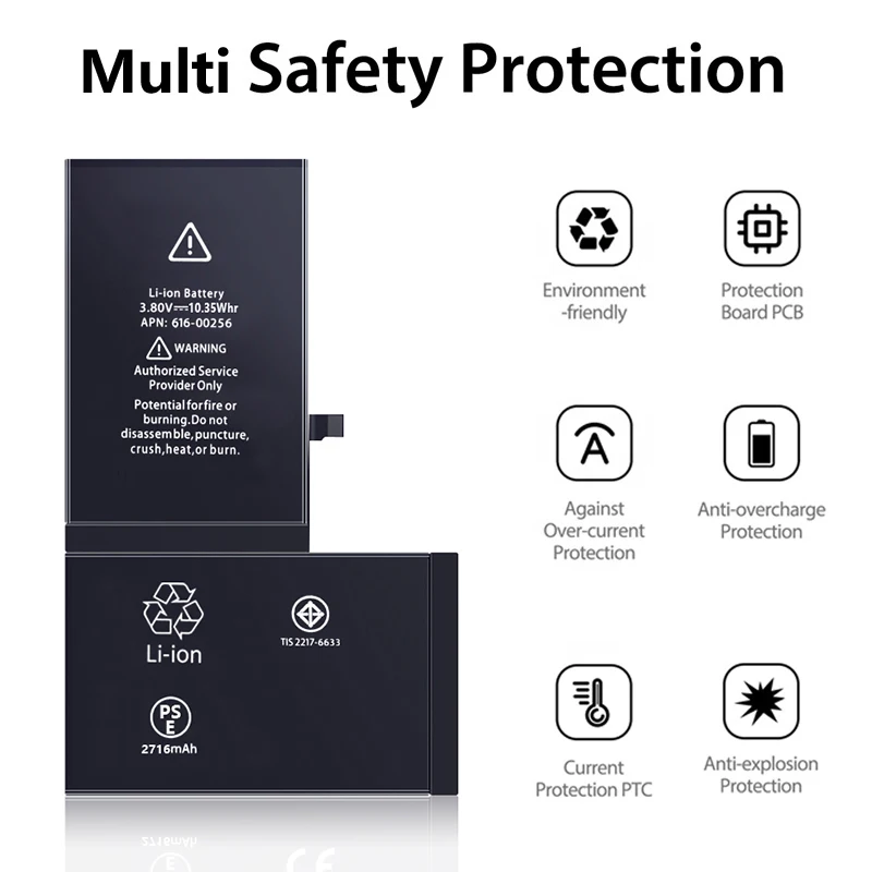QTDITO Новый Сменный аккумулятор для телефона iPhone 5 5S 5C SE 6 6S 7 8 Plus X XS MAX XR реальная