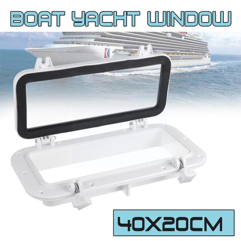

White Rectangular Opening Porthole Hatch For Boat Marine ABS Yacht Porthole Hatches Port RV Rectangular Light Boat Yacht Pl R6S8
