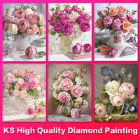 ks 5d diy diamond painting flowers mosaic art decorative paintings art picture gift cross stitch kit full drill home decoration