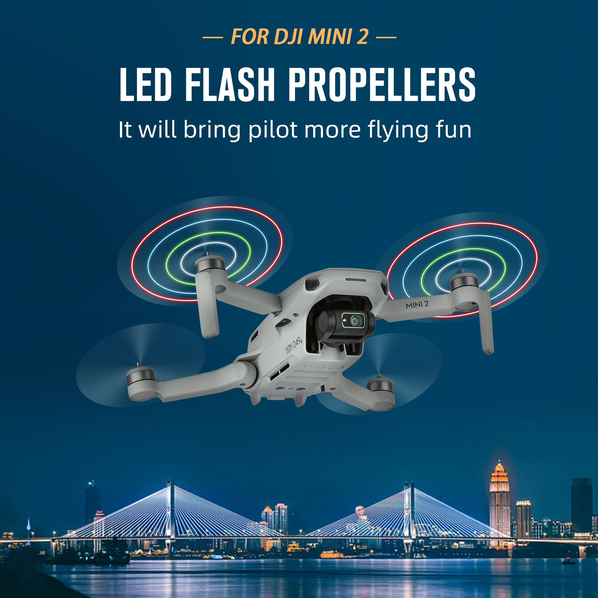 

DJI Mavic Mini 2 Propeller Luminous Propeller Rechargeable Illuminated Propeller For Mavic Mini 2 Accessories