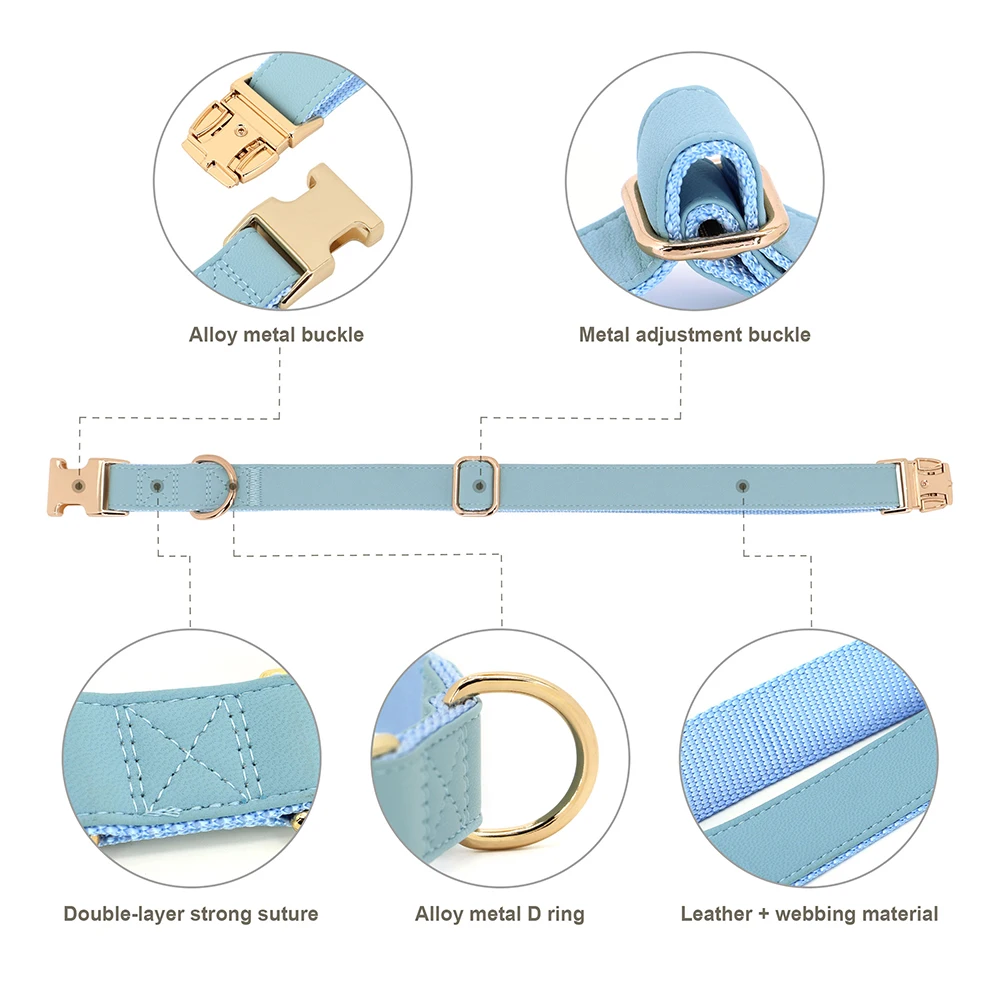 Мягкий мягкий кожаный ошейник для собак регулируемые ошейники ожерелье щенков