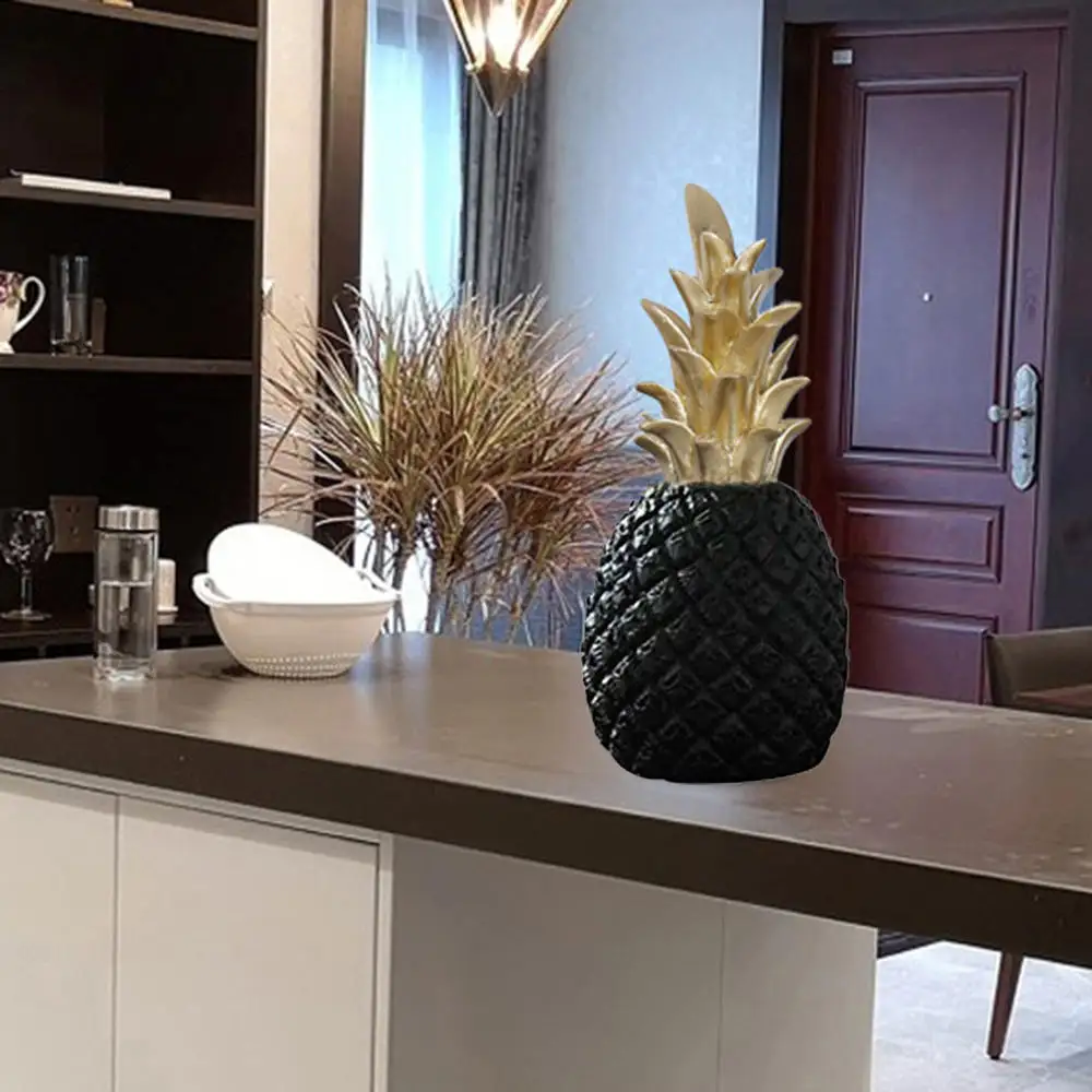 Скандинавские ананасовые миниатюрные фигурки из смолы золотые черные