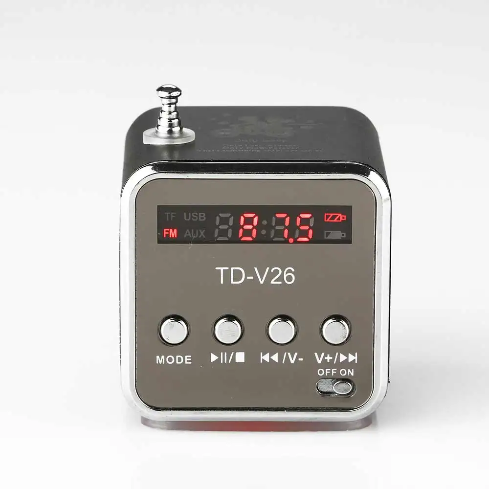 Портативный металлический беспроводной динамик FM музыкальный плеер Поддержка tf