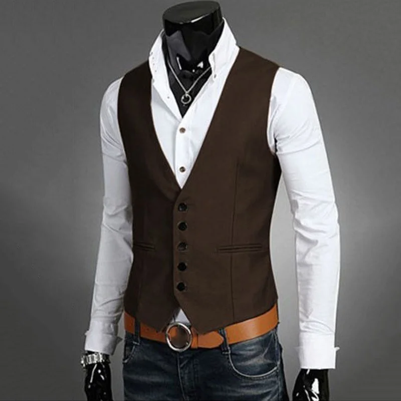 

Hot Sale Vests Men Single Breasted Suit Vest Fashion Sleeveless Jacket Male Vest Men Clothing Wedding Gilet Men Chaleco Blazer