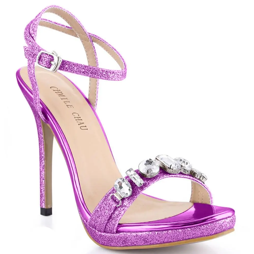 CHMILE чау Блестящие Свадебные Свадебная вечеринка женская обувь каблук стилет