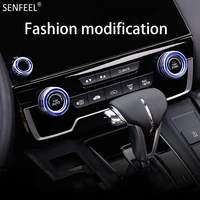 3pcs for honda crv 2017 2018 2019 2020 knob ring decoration accessories air conditioning audio knob modification car styling