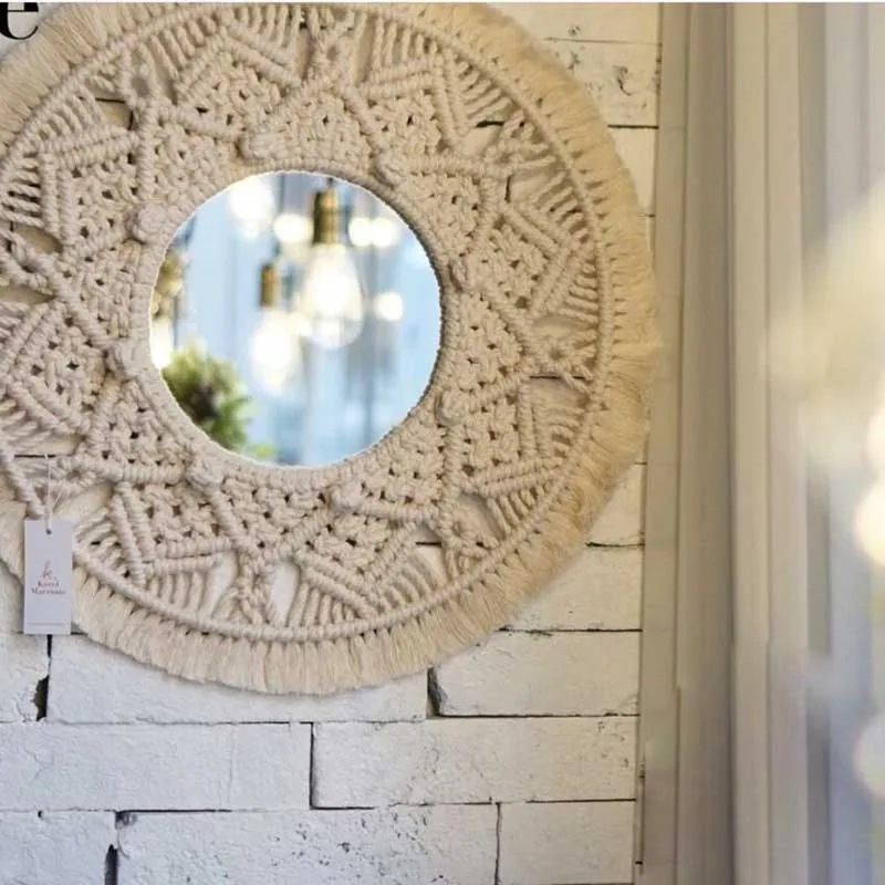 Богемный гобелен ручной работы в скандинавском стиле зеркальный богемный для