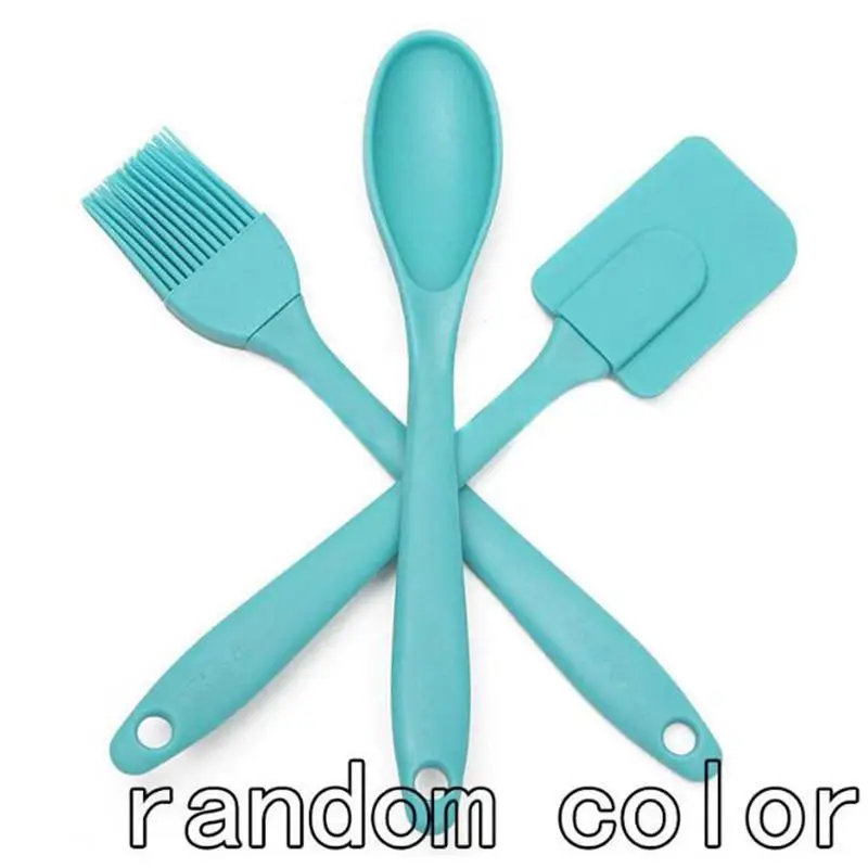 3 шт. силиконовая лопаточка ложка-кисточка набор кухонной утвари инструментов