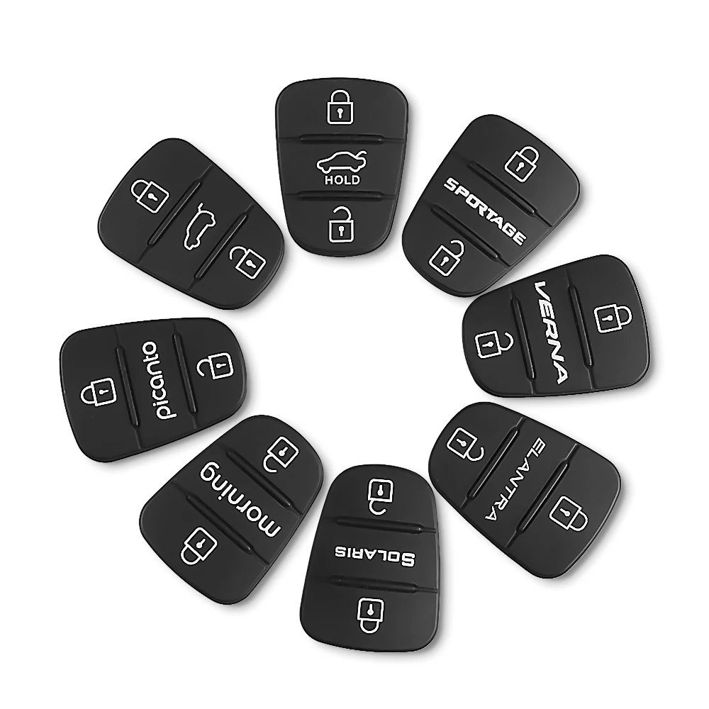 KEYYOU Автомобильный ключ оболочка 3 кнопки резиновая накладка для Hyundai Picanto RIO Solaris