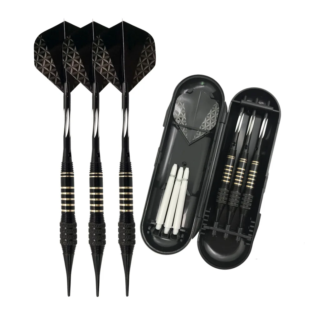 

3pcs/lot 18g Professional Brass Barrels Steel Tip Darts for Dartboard Games Black Color with Dart Accessories