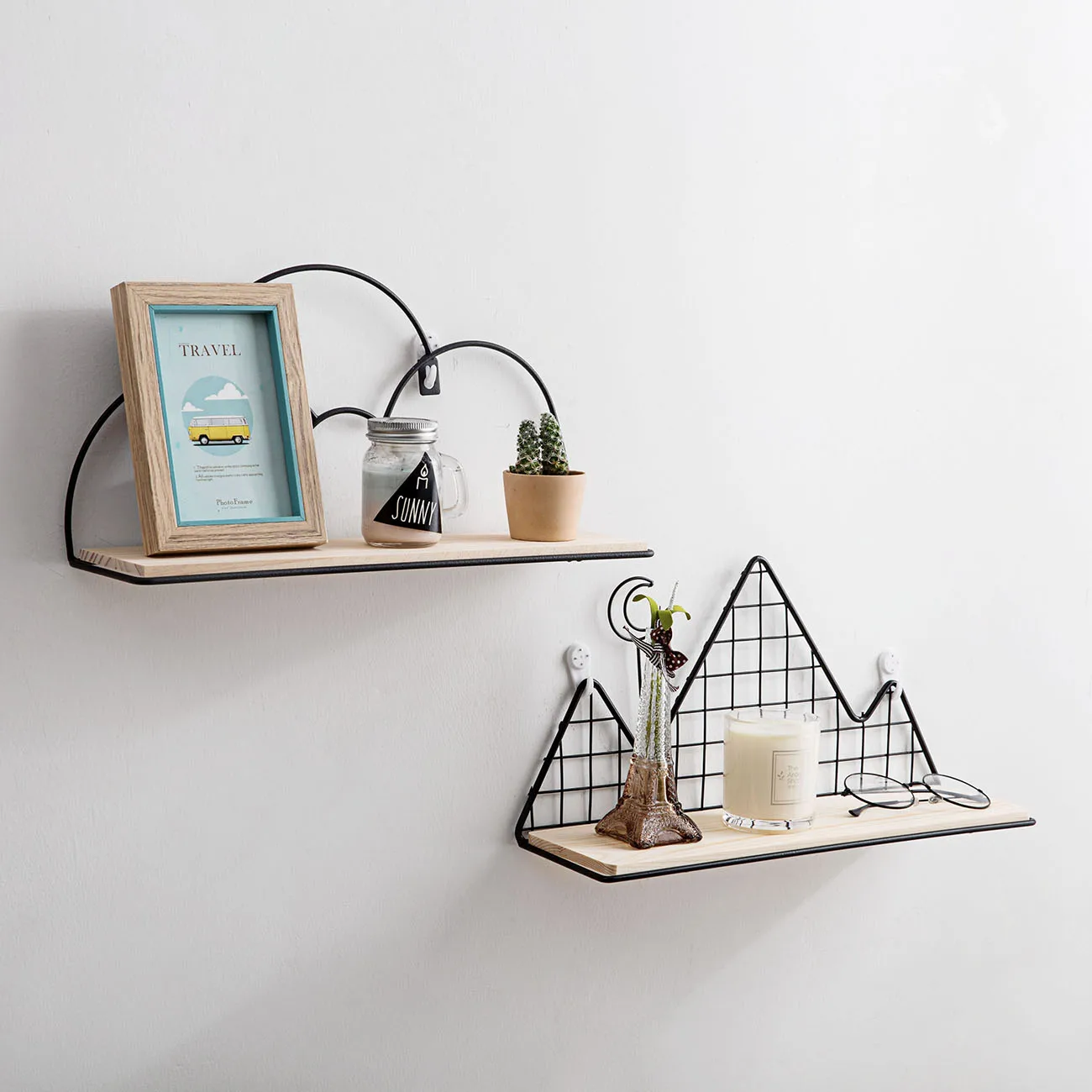 

New Iron Hanging Wall Shelf Storage Rack Flower Pots Holder Art Creative DIY Bookshelf Wall Organizer Home Decoration