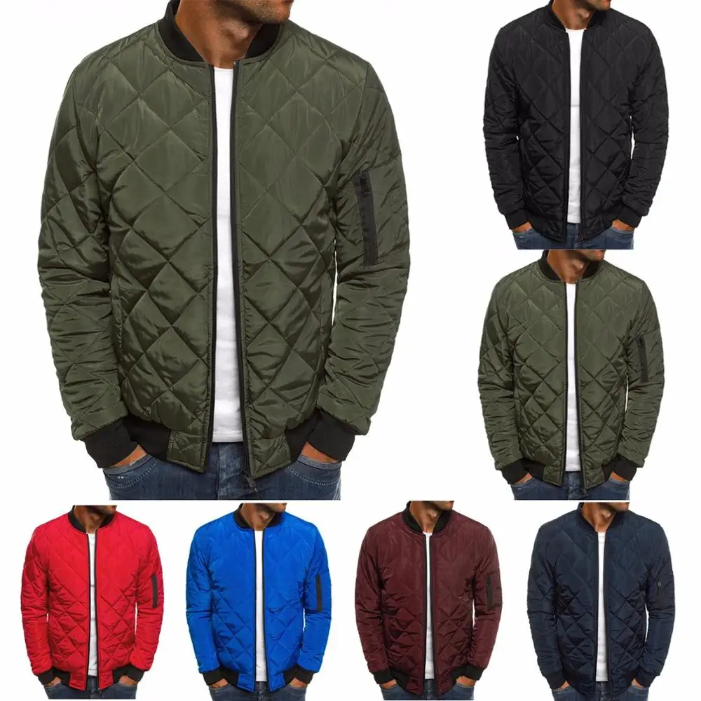

Мужская осенняя куртка ZOGAA, ветровка, Повседневная клетчатая парка, однотонная верхняя одежда, зимняя куртка, пальто для мужчин, 2019
