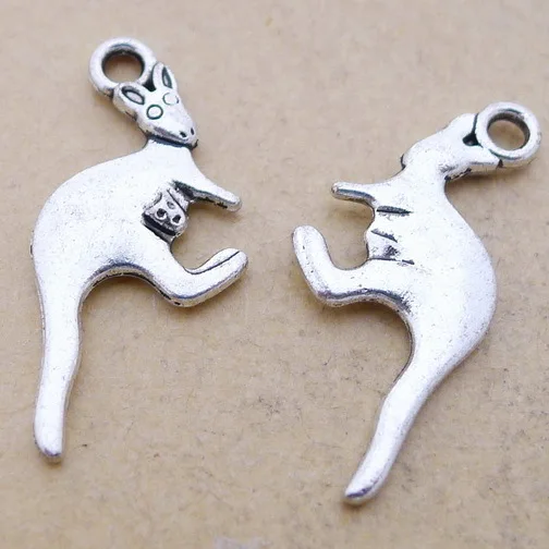 20 шт./лот 26*12 мм старинное серебро цвет металлического сплава Кенгуру Кулон Шарм
