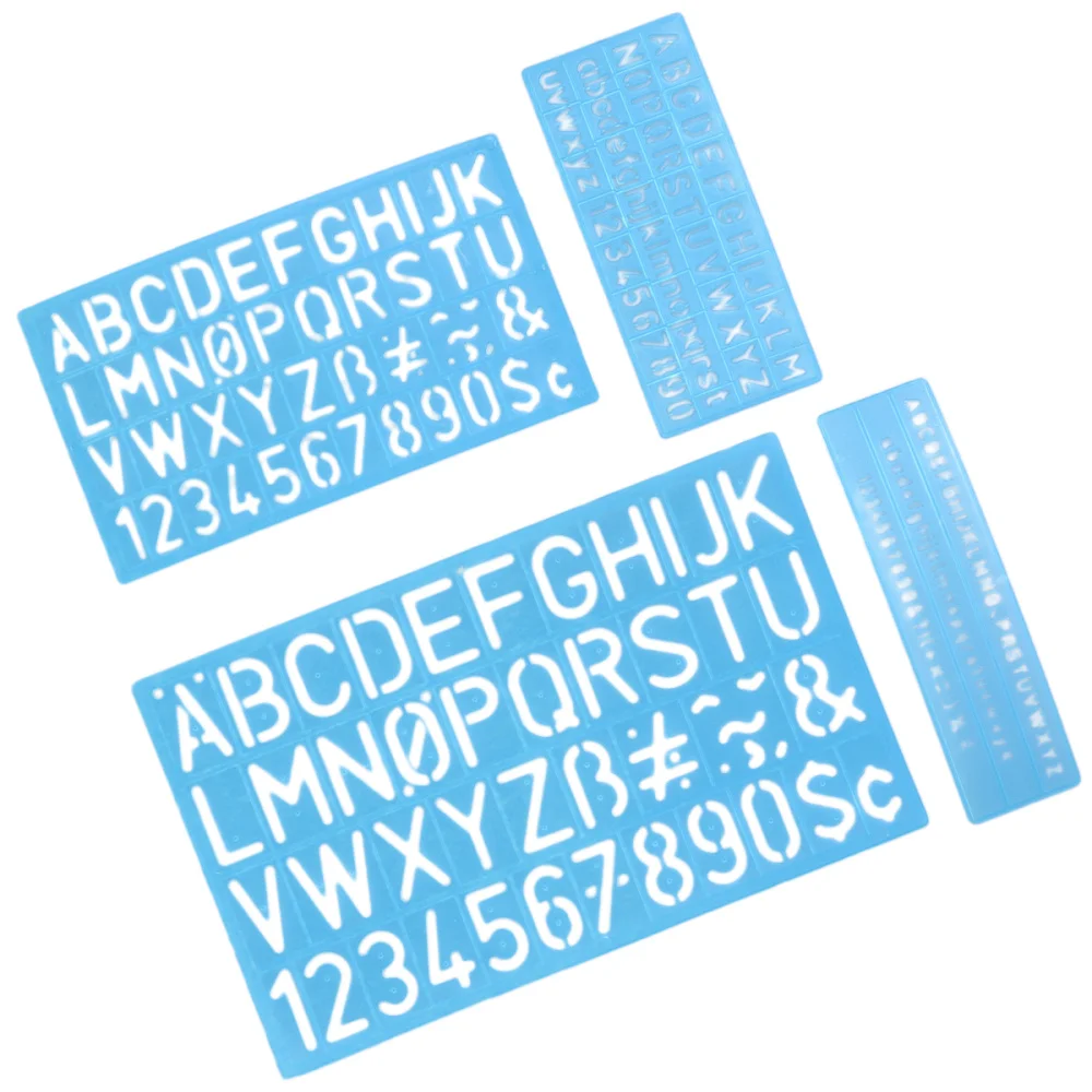 

4 Sets English Letter Digital Template Ruler Diy Template Ruler for Art Crafts