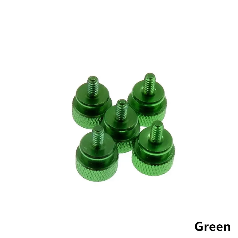 Green 5 шт 6#-32*6,5/12 Алюминиевый сплав чехол для компьютера боковая панель жесткий диск ручной винт накатки большого пальца винты цветной гвоздь - Цвет: Green