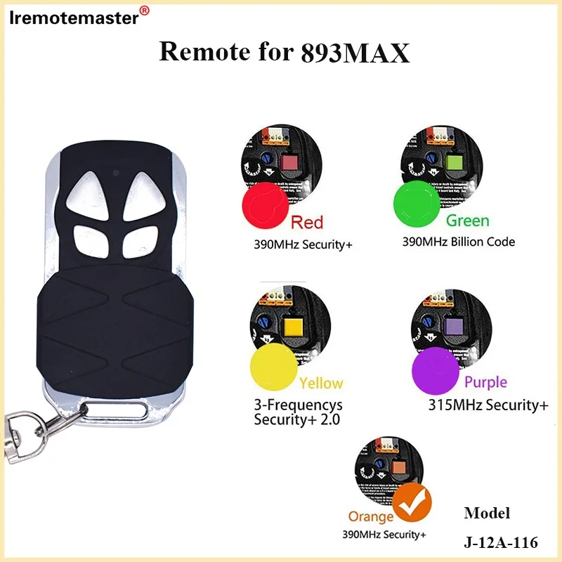 

Newest 893MAX Liftmaster Garage Door Remote Replacement for 371LM, 373LM, 375LM, 375UT, 971LM, 973LM, KLIK1U, 315MHz, 390MHz