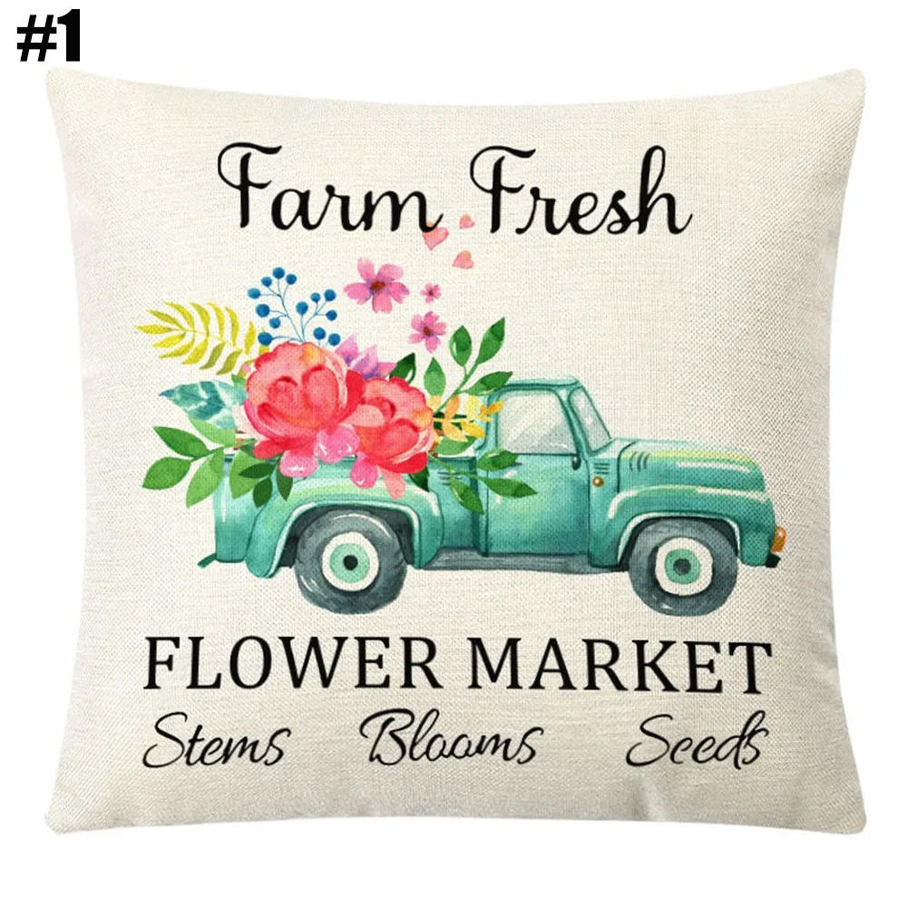 

Spring Decoration Cushion Cover Flower Pillowcase Sofa Car Throw Pillow Case