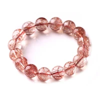 natural red rutilated quartz clear round beads bracelet women men wealthy red rutilated 7mm 8mm 9mm 10mm 11mm 12mm 13mm aaaaaa