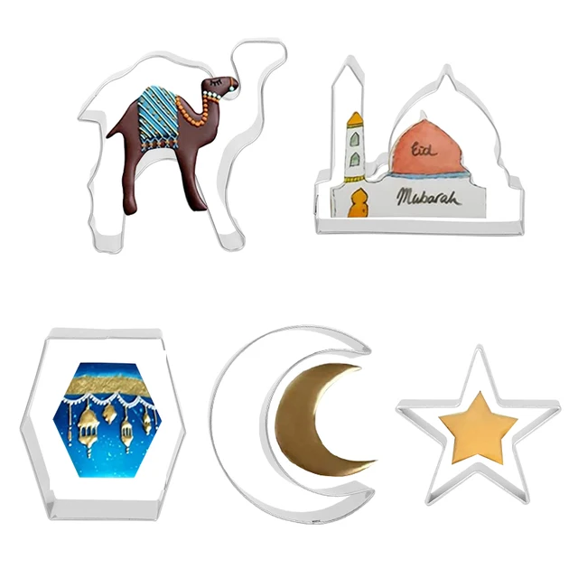 Eid Mubarak Biscuit Mold Moon Star Camel Cookie Cutters 3