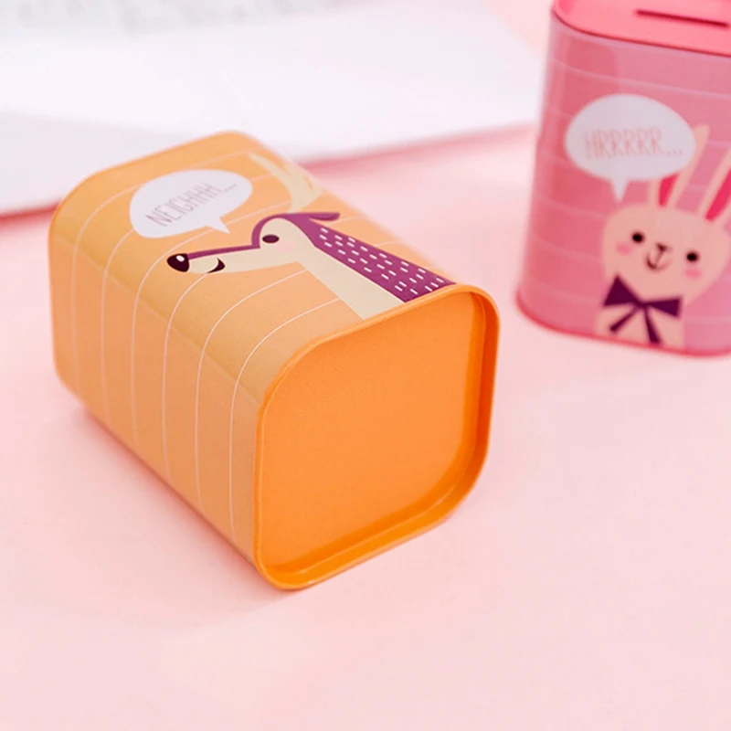 2019 Мультяшные Детские банковские игрушки квадратное железо копилка для