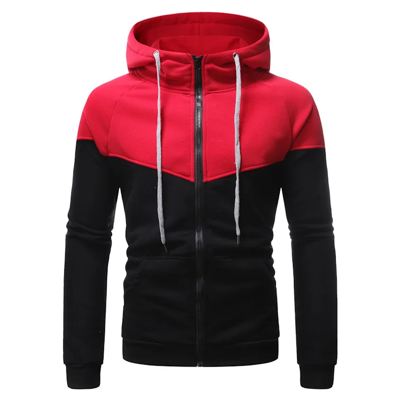 

Men new fashion personality business casual slim-fitting hoodie splice hoodie sportswear mens hoodies streetwear black hoodie