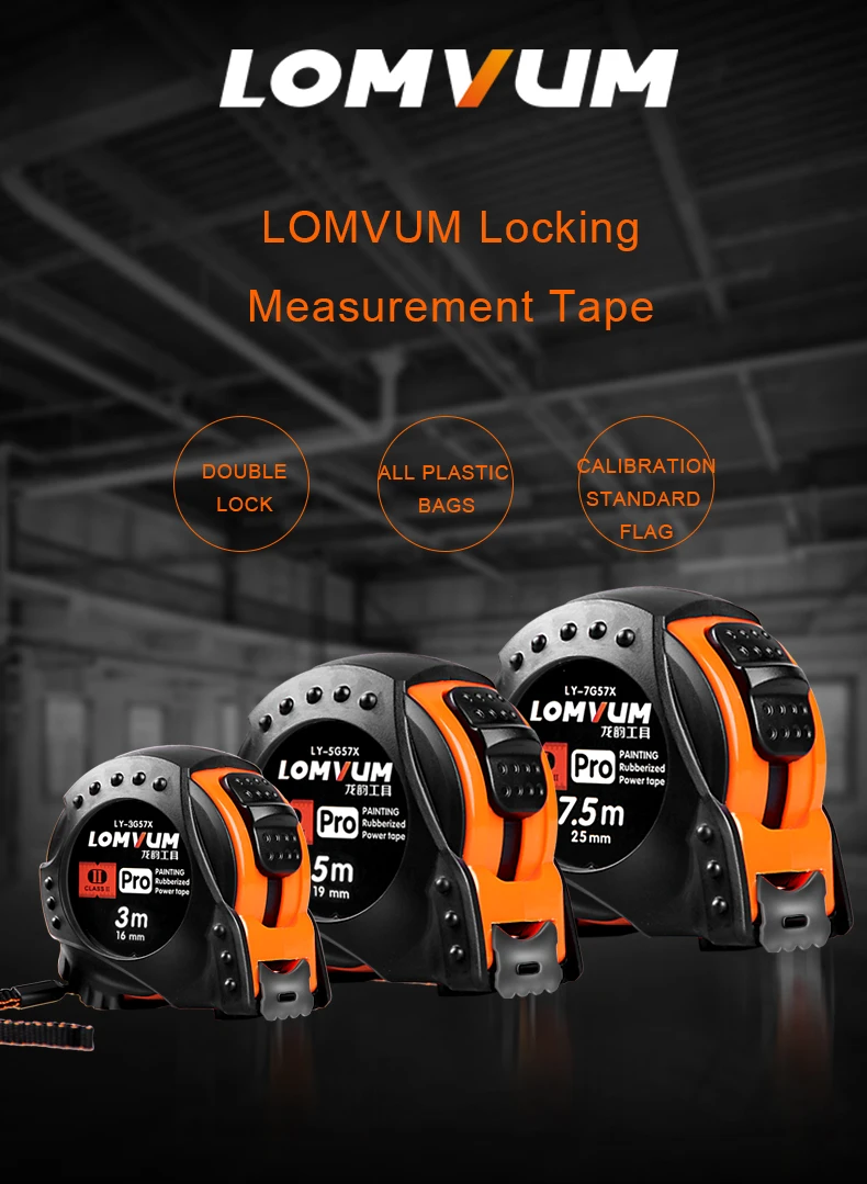 LOMVUM 3 м стальная лента для измерения двухсторонняя 5 Британский метрический Тип 7