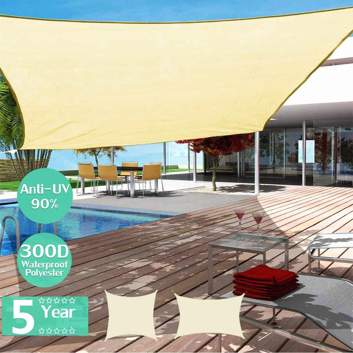 

Waterproof Sun Shelter Triangle Sunshade Protection Outdoor Canopy Garden Patio Pool Shade Sail Awning Camping Shade Cloth Large