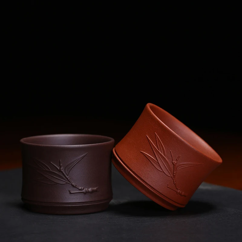 Чайный набор из черной глины чашка фиолетовой чайные чашки с фиолетовым песком